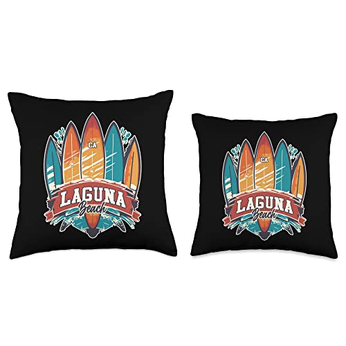 Cool Edgy Surf Beach Designs Laguna Beach CA Rebel Surf Edgy Surfboard Design Throw Pillow