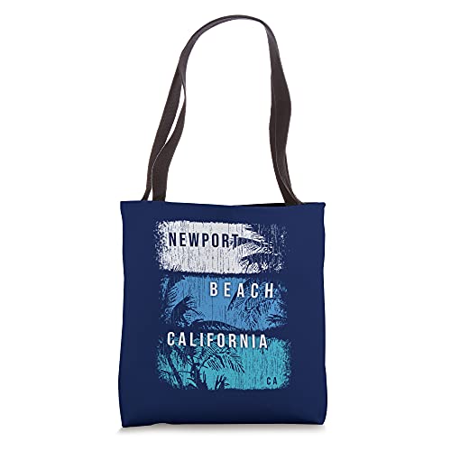 Newport Beach California CA Brush Strokes and Palms Tote Bag
