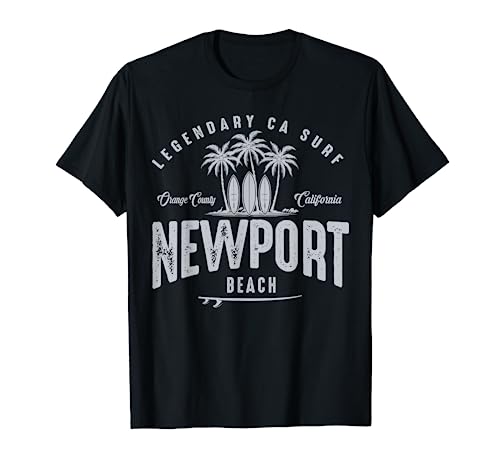 THREE VINTAGE SURFBOARDS AND PALMS - Newport Beach T-Shirt