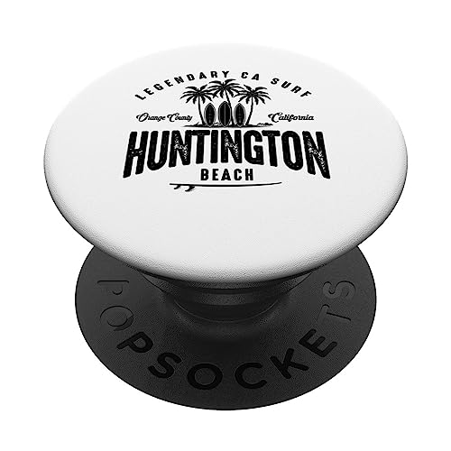 THREE VINTAGE SURFBOARDS AND PALMS - Huntington Beach PopSockets Swappable PopGrip