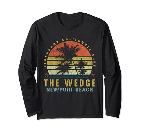 The Wedge Newport Beach Retro Palm Sunset - Beach Gift idea Long Sleeve T-Shirt