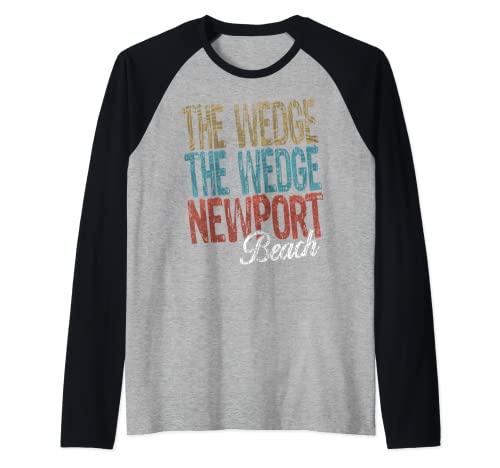 THE WEDGE NEWPORT Beach Three Tone Palm Raglan Baseball Tee