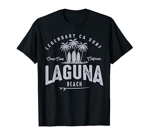 THREE VINTAGE SURFBOARDS AND PALMS - Laguna Beach T-Shirt