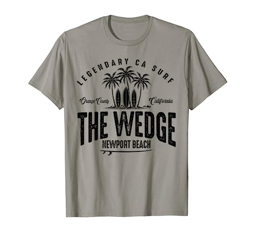 THREE VINTAGE SURFBOARDS AND PALMS - The Wedge Beach T-Shirt