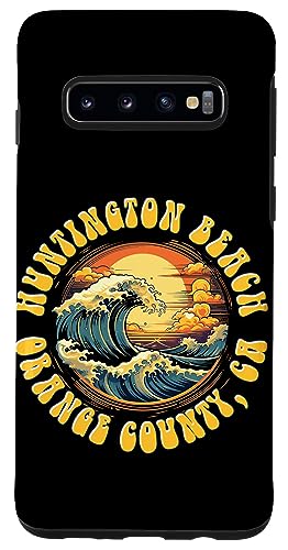 Vintage Huntington Beach Waves Sunset Des - Edgy Retro Case