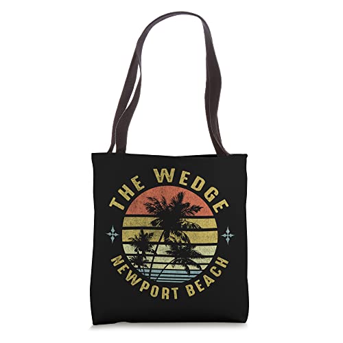 The Wedge, Newport Beach Retro Palm Sunset -Beach Design Tote Bag