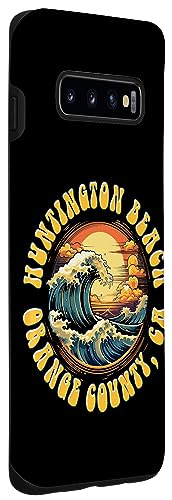 Vintage Huntington Beach Waves Sunset Des - Edgy Retro Case