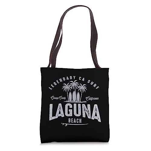 THREE VINTAGE SURFBOARDS AND PALMS - Laguna Beach Tote Bag