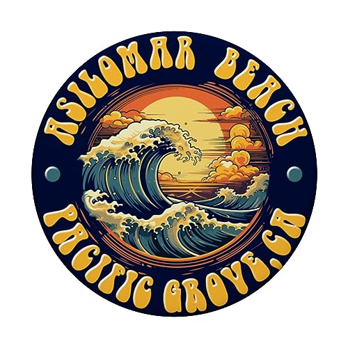 Vintage Huntington Beach Waves Sunset Design PopSockets Swappable PopGrip