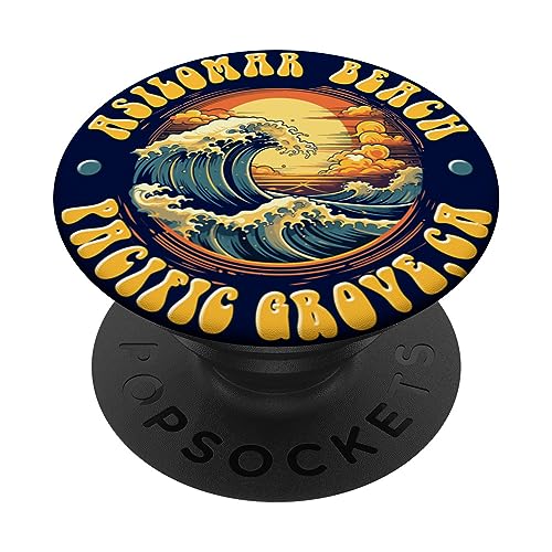 Vintage Huntington Beach Waves Sunset Design PopSockets Swappable PopGrip