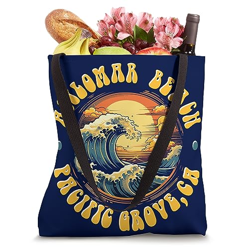 Vintage Huntington Beach Waves Sunset Design Tote Bag